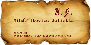 Mihálkovics Julietta névjegykártya